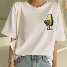 Load image into Gallery viewer, Cartoon Avocado Vegan Short Sleeve Cute T-shirt Womens Small Fresh Casual T Shirt Harajuku Ullzang Tshirt Fashion Top Tee Female