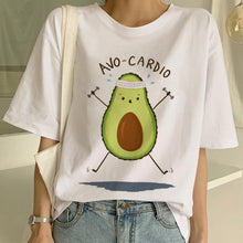 Load image into Gallery viewer, Cartoon Avocado Vegan Short Sleeve Cute T-shirt Womens Small Fresh Casual T Shirt Harajuku Ullzang Tshirt Fashion Top Tee Female