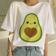 Load image into Gallery viewer, Cartoon Avocado Vegan Short Sleeve Cute T-shirt Womens Small Fresh Casual T Shirt Harajuku Ullzang Tshirt Fashion Top Tee Female