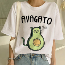 Load image into Gallery viewer, Cartoon Avocado Vegan Short Sleeve Cute T-shirt Womens Small Fresh Casual T Shirt Harajuku Ullzang Tshirt Fashion Top Tee Female
