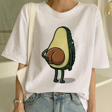 Load image into Gallery viewer, Cartoon Avocado Vegan Short Sleeve Cute T-shirt Womens Small Fresh Casual T Shirt Harajuku Ullzang Tshirt Fashion Top Tee Female