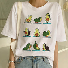 Load image into Gallery viewer, Cartoon Avocado Vegan Short Sleeve Cute T-shirt Womens Small Fresh Casual T Shirt Harajuku Ullzang Tshirt Fashion Top Tee Female