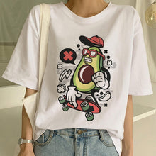 Load image into Gallery viewer, Cartoon Avocado Vegan Short Sleeve Cute T-shirt Womens Small Fresh Casual T Shirt Harajuku Ullzang Tshirt Fashion Top Tee Female