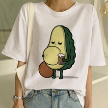 Load image into Gallery viewer, Cartoon Avocado Vegan Short Sleeve Cute T-shirt Womens Small Fresh Casual T Shirt Harajuku Ullzang Tshirt Fashion Top Tee Female