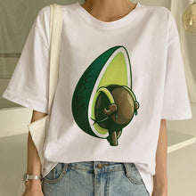 Load image into Gallery viewer, Cartoon Avocado Vegan Short Sleeve Cute T-shirt Womens Small Fresh Casual T Shirt Harajuku Ullzang Tshirt Fashion Top Tee Female