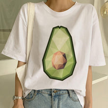 Load image into Gallery viewer, Cartoon Avocado Vegan Short Sleeve Cute T-shirt Womens Small Fresh Casual T Shirt Harajuku Ullzang Tshirt Fashion Top Tee Female